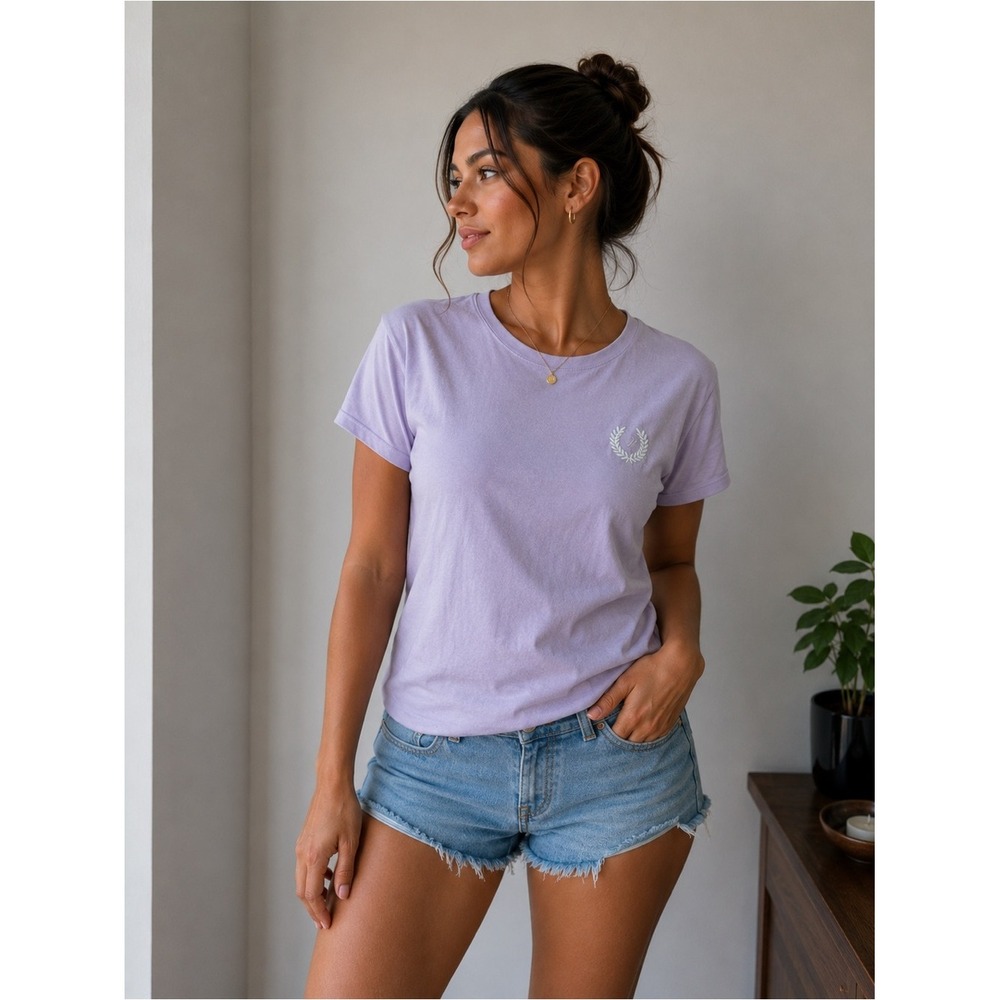 Pink‎ Victoria's Secret Lavender Laurel Wreath Logo Graphic T-Shirt Small